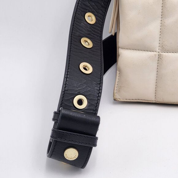 AllSaints Sheringham Quilted Leather White Shoulder Bag - Picture 8 of 15